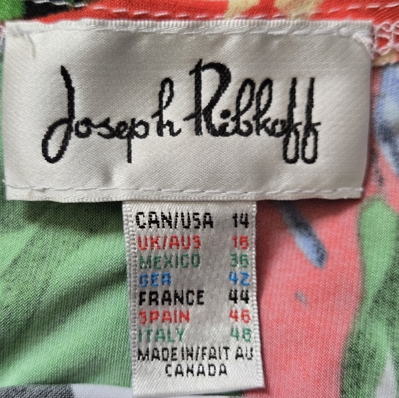 JOSEPH RIBKOFF Zebra Print Floral Accent Tie Waist Top. Size 14 - Picture 8 of 11